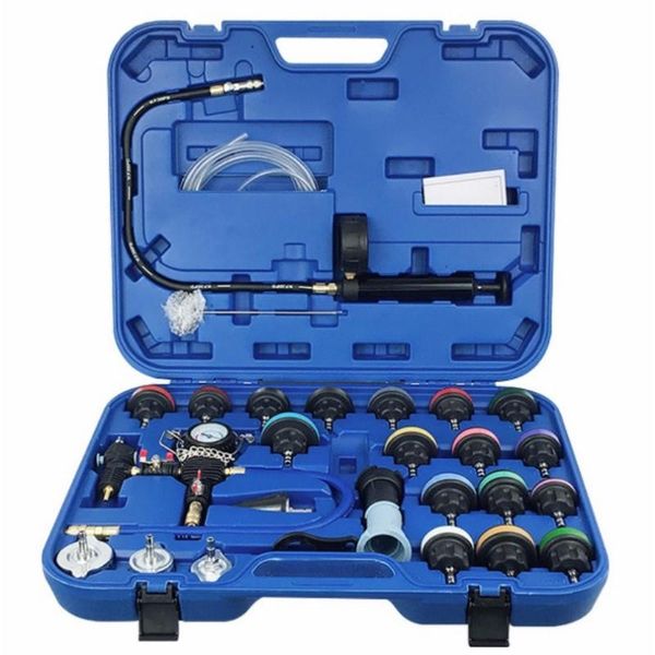Ensembles d'outils à main professionnels 28 pièces Kit de testeur de pression de radiateur universel système de refroidissement testeur de fuite de réservoir d'eauProfessional
