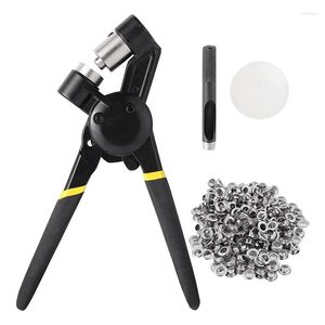 Professionele handgereedschap Sets 3/8 inch Rigle kit Handheld gat punch tang Mini-type handmatige oogje machine met 100 pc's doorvoertule