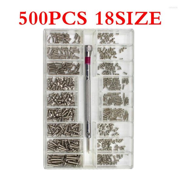 Ensembles d'outils à main professionnels 500 pièces 18 types tête ronde fraisée plate 1.2/1.4/2.0mm cadre de lunettes vis pour ordinateur portable petit ensemble miniature