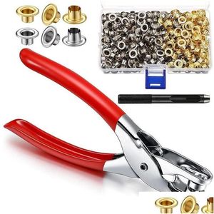 Ensembles d'outils à main professionnels 502 pièces 1/4 pouces Grommet Eyelet Plier Set Kit de pinces à perforer avec 500 œillets métalliques Drop Delivery Dhj51