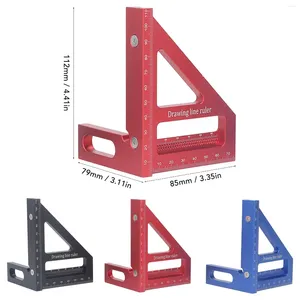 Conjuntos de herramientas de mano profesional 6 unids 3D Regla de medición de múltiples ángulos Aleación de aluminio 45 90 grados Scriber para tuberías de madera