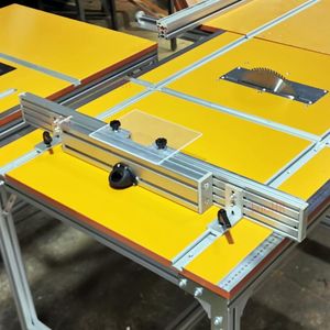 Ensembles d'outils à main professionnels Clôture de table de toupie de 820 mm en aluminium avec connexion de port de poussière Rails en T Supports coulissants Connecteur de jauge d'onglet Woodwo