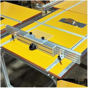 Ensembles d'outils à main professionnels Clôture de table de routeur de 820 mm en aluminium avec connexion de port anti-poussière T-Tracks Supports coulissants Jauge à onglet Connecto Dhjk8