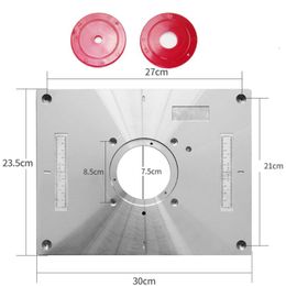 Professionele handgereedschap Sets 85x85 Universele routertabel Insertplaat Aluminiumlegering voor doe -het -zelf houtbewerkingsgravure machine 235x300x95mmprof