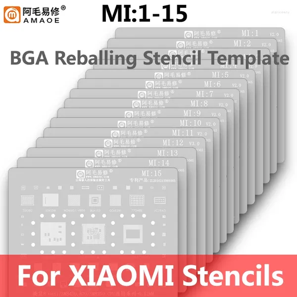 Ensembles d'outils à main professionnels Amaoe BGA Reballing Pochoir à souder Usine Net Net pour Xiaomi 13 12/11/10 Ultra Redmi K20 K30 / Pro Note CPU MI