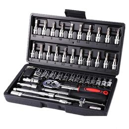 Professionele handgereedschapsets auto reparatie ratel sleutel sleutel socket schroevendraaier bits set fietskits mechanische gereedschappen drop leveren dh2hp