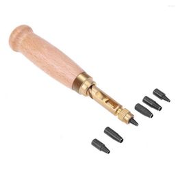 Professionele handgereedschap Sets Japans verstelbare bindingshoutgreep papier punch 1,5 mm 2 mm 2,5 mm 3 mm 3,5 mm 4 mm 6 tips lederencraft diy boor