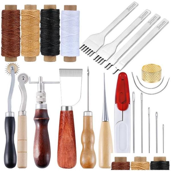 Ensembles d'outils à main professionnels kaobuy en cuir outils d'artisanat kit couture couture punch sleving work set accessoires diy livraison de gouttes mob dhmok