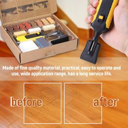 Ensembles d'outils à main professionnels Kit de réparation de stratifié réparations de sol bricolage planche de bois rayures en bois réparation avec 11 blocs de cire