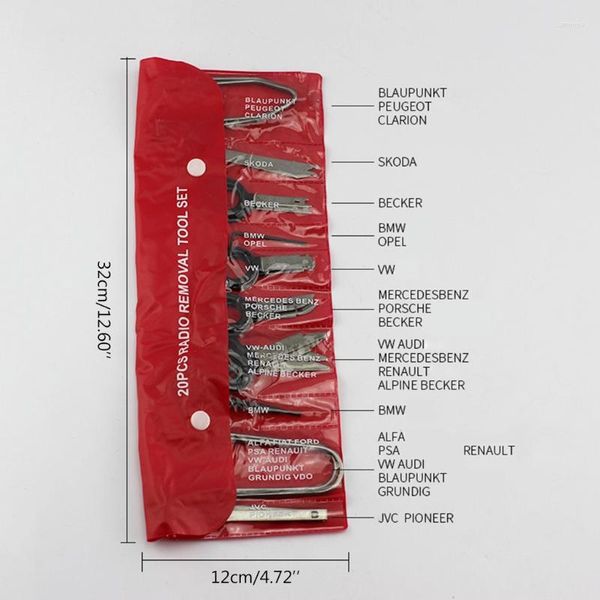 Ensembles d'outils à main professionnels P82D 20 pièces ensemble de démontage de haut-parleur de voiture enlèvement stéréo automatique clés Radio enlever les outils Modification de réparation