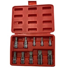 Ensembles d'outils à main professionnels PCS XZN 12 points Triple carré Spline Bit Socket Set inviolable avec étui Kit automobile professionnel