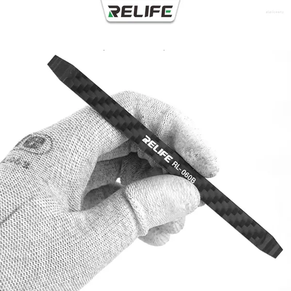 Ensembles d'outils à main professionnels RELIFE RL-060B Démontage en fibre de carbone Crowbar antistatique non magnétique pour iPhone Samsung Smartphone Pry