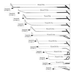 Professionele handgereedschap Sets Super PDR Tools 12 PDS Haak Push Rod roestvrij staal Zwarte auto Crowbar Pakless Dent Repair Auto Proy Bar SetPro