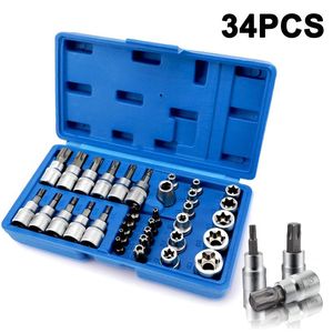 Conjuntos de herramientas de mano profesionales Torx Star Bit Socket Set 1/4 