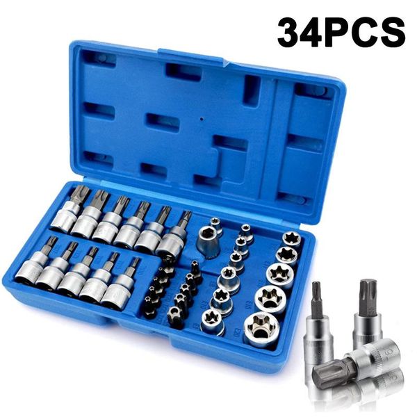 Ensembles d'outils à main professionnels Torx Star Bit Socket Set 1/4 