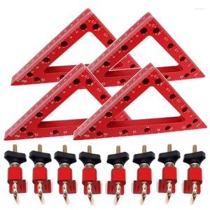 Professionele handgereedschap Sets houtbewerking 150 mm Triangle Ruler 90 graden L-vormige rechterhoek klem aluminium hoek splitsende bord vaste clip