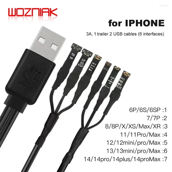 Ensembles d'outils à main professionnels WOZNIAK Cordon d'alimentation 3A 1To2 Câble USB (6 interfaces) Support pour IPHONE 6P-14 PRO MAX