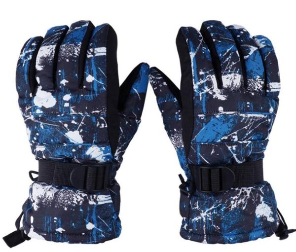 Gants de ski thermiques imperméables à l'eau de tête professionnelle pour hommes femmes gants de ski d'hiver en plein air H10156536564