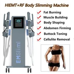 HI-EMT professionnel minceur EMS force musculaire lifting des fesses Stimulateur musculaire électromagnétique Perte de poids 4 poignées Forme du corps avec équipement RF et coussin