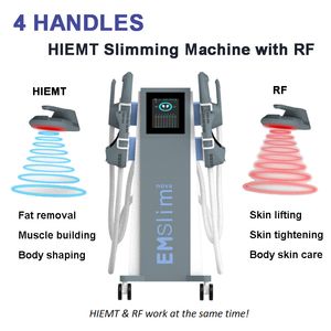 Professionele HIEMT-afslankapparatuur Nova EMSlim Spieropbouwstimulatie 4 handgrepen Lichaamsvormend Vet oplossen RF Huidverstrakking Lifting Beauty Machine