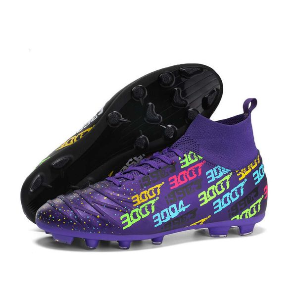 Botas de fútbol de alta top profesional Mujeres AG TF TF FOTOLKETS JUVENTUD Kids Purple Black White Training Zapatos