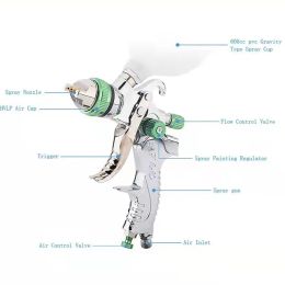 Professionele HVLP -castratie Gun1.4/1.7/2,0 mm Mondstuk Gravity Airbrush voor auto -schilderkunst