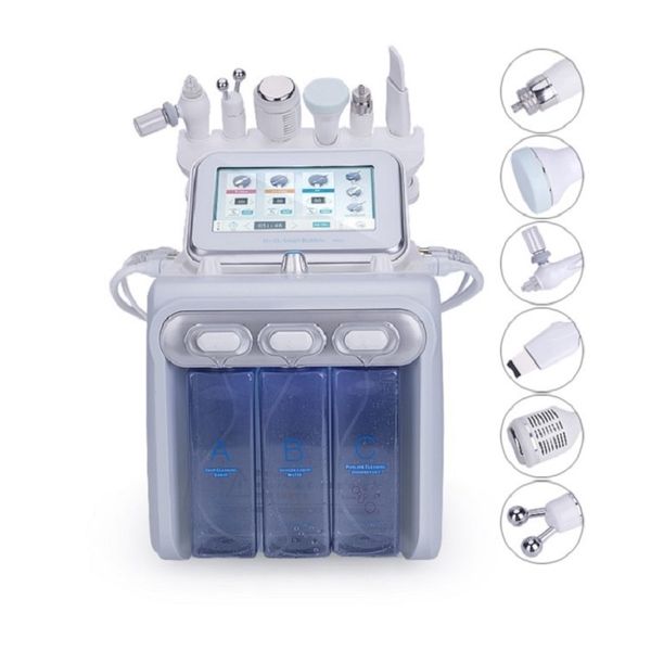 Oxygène Jet 6 dans 1 Hydrogène Oxygène Small Bubble RF Beauty Instrument Biological Rehancement Skin Spa Micro Dermabrasion H2-O2