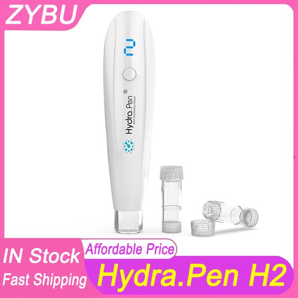 Profesional Hydra.Pen H2 Derma Hydra Pen inalámbrico con 2 piezas 12 pines Cartuchos de 0,5 mm Microagujas Dermapen Roller Cuidado facial Máquina de salón de belleza Terapia de meso facial