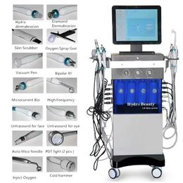 Professionele gezichtsbehandelingen Hydra 14 in 1 machine MicroDermabrasion Hydro Dermabrasion Facial Spa Device Fractional RF Bio Face Tifting Skin Care Bea