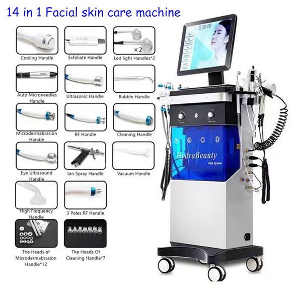 14 dans 1 machine à hydradermabrasion cutanée rajeu en matière de rajeu en microdermabrasion hydroélectrique