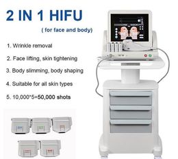 Professionele Korea Smas Ultra HIFU Facial Hefmachine Ultrasone Hoge Intensiteit Ultrasound HIFU Face Body Lift Machine 10000 Shots
