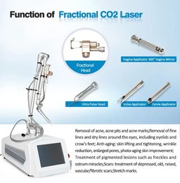 Professionele laser 60W Pigmentmarkeringen Verwijderen Huid Verjonging Blitsende CO2 Laser Fractional RF Beauty Salon -apparatuur