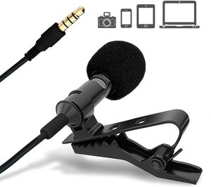 Microphone à condensateur omnidirectionnel professionnel Lavalier revers Microphone pour téléphone appareil photo reflex numérique et ordinateur Youtubers