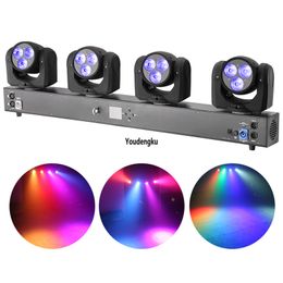 Tête mobile de lavage à led professionnelle lumières dj 4 têtes rgbw disco party rotation 12x10w rgbw 4in1 led tête mobile faisceau lumineux