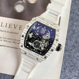 Reloj de lujo profesional para hombre Soul Top Factory Relojes de pulsera 42 mm 316L esfera negra Hora Día Rubbe negro Richard Mecánico Reloj de cuarzo