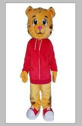 Costume de mascotte de nouveau Tiger Daniel Tiger fait pour un animal adulte grand carnaval d'Halloween Red Party4794392