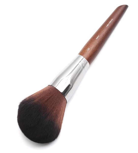 Maquilleur professionnel Long manche en bois classique poils ondulés doux 130 grands outils cosmétiques ronds pinceau à poudre pour le visage et le Bod1369245