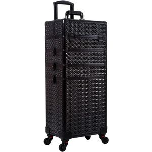 Professionele make -up trein kast aluminium cosmetisch rollen extra grote trolley reisorganisator 5 in 1 240416