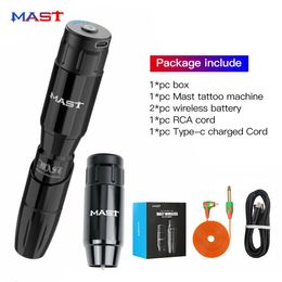 Professionele Mast Tour Tattoo Roterende Pen Machine Met Draadloze Batterij Power Permanente Make-up Set Voor Kunstenaar 240123