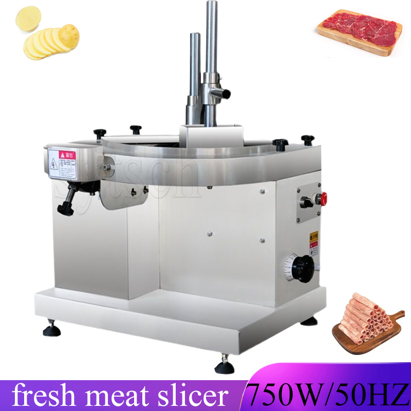 プロの肉カッターマシンの均一な厚さ水平淡肉スライサーマシンコマーシャルビーフマトンスライサーメーカー