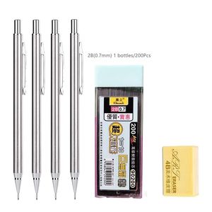 Ensemble de crayons mécaniques professionnels 0,5 0,7 0,9 0,3 mm Full Metal Art Drawing Painting Automatic Crayer Office School Supplies