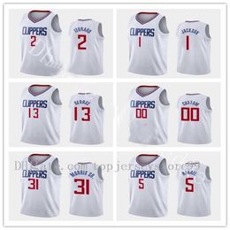 Professionele Mannen Basketbal Jersey \ RLos \ Rangeles \ Rclippers Kawhi Leonard Paul George Lou Williams Reggie Jackson Luke Kennard Elke speler die op aangepaste maat S-3XL drukt