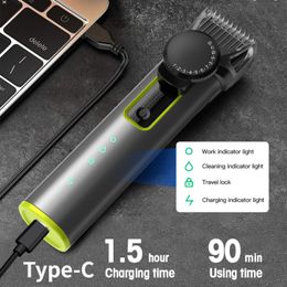 Professionele mannen verzorgingspakket IPX5 Waterdicht haar Clippers Shaver Nose Cutter verstelbare tandveld 1 mm-12 mm haartrimmers