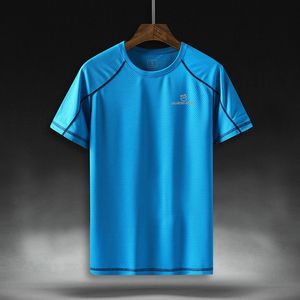 Camiseta profesional para correr de secado rápido para hombre, camisetas sueltas transpirables para acampar, senderismo y ciclismo, camisetas M-8XL de talla asiática