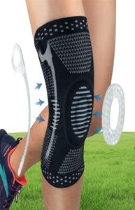 Professionele meniscus traan artritis sport patella knie brace compressie mouw elastische kniewraps met gel veersteun 220207442021