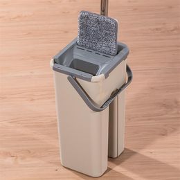 Professionele Microfiber Mop En Emmer Voor Hardhout Tegel Laminaat Stenen Vloeren Baggeren Alles In 1 Kit Droog Nat Reinigen LJ201259N