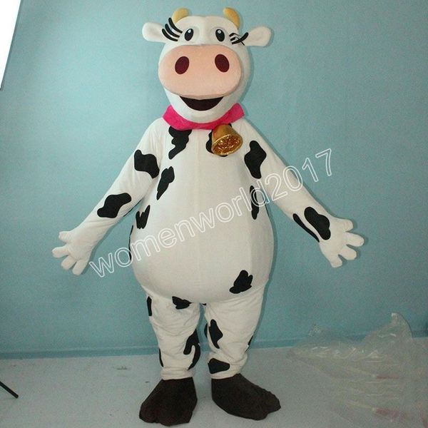 Costume de mascotte de vache à lait professionnelle veste en cuir Costume d'halloween jeu de rôle Costume de fourrure