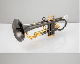 Instrumento musical profesional Bb trompeta dos colores cuerpo latón niquelado Material con estuche envío gratis
