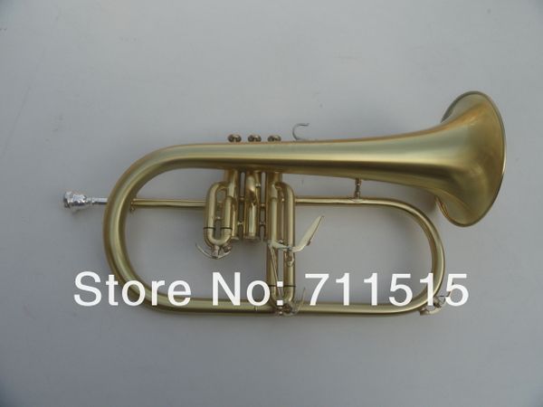 Instruments de musique professionnels BB Flugelhorn en laiton tube monel vannes surface brossée brossé