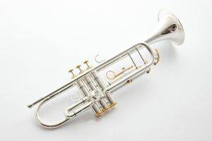 Instruments de musique professionnels LT180S-37GS trompette en Sib plat en laiton de haute qualité plaqué argent avec embout buccal